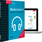 Kaft Basiscursus 1 - tekstboek en laptop